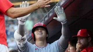 【MLB】大谷翔平がピョンと跳ねる　三塁側から撮った豪快26号に米ファン興奮「華麗な動作だ」