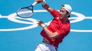 錦織 センターコートで調整