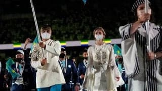 敗退のカザフ美人旗手が気丈なメッセージ動画　母国ファンへ「そんなに悲しまないで」