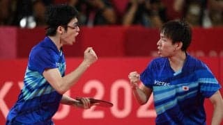 【五輪卓球】水谷隼/丹羽孝希、日本男子銅メダルへ貴重な1勝　クールな丹羽も熱いガッツポーズ