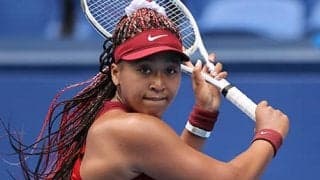  大坂 全米前哨戦の会場で練習 