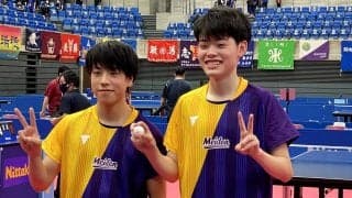 篠塚・谷垣(愛工大名電)が男子ダブルスV　決勝で同士討ち制す＜卓球・インターハイ＞