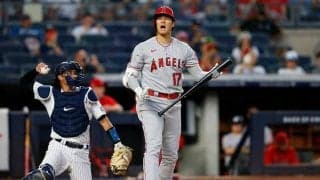 【MLB】大谷翔平、7試合ぶり無安打　剛腕コールから特大右飛も最速40号お預け、エ軍惜敗