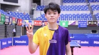 愛工大名電・谷垣、男子三冠王に　「三冠王になりたいと思ってやってきた」＜卓球・インターハイ＞