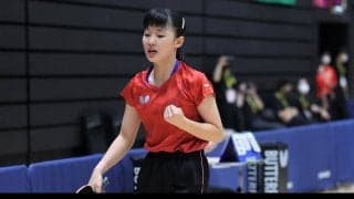 張本美和、団体Vの貝塚二・上澤杏音に勝利し準決勝へ＜全中女子シングルス準々決勝＞