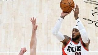 レイカーズの施設で初練習を終えたカーメロ「今はその一員になれたことがうれしいね」