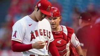 【MLB】大谷翔平に165km打球が直撃　強襲シーンに米記者も冷や汗「私の心臓が止まりそうだ」