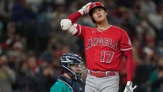 【MLB】大谷翔平、3ボールから豪快マン振り　HR王諦めない姿に米実況も度肝「オッホッホ」