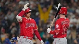 【MLB】大谷翔平、46号“弾丸”先頭弾は「ロケットのようだ！」　11試合ぶり一撃に放送席興奮