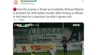 前代未聞“試合中の殺人未遂容疑”で逮捕　主審の後頭部蹴り上げたブラジル選手に海外波紋