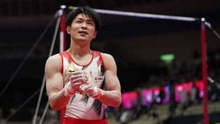 内村航平「本当に意地を見せた」　鉄棒暫定3位、歓声に感無量「結果はどうでもいい」