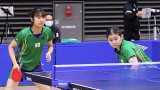専大・木村/出澤ペア、早稲田ペア下しベスト4　女子ダブルス準々決勝結果＜卓球・全日学＞