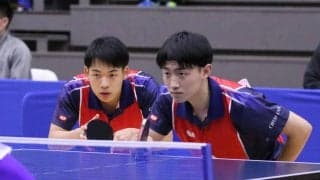 中大・浅津/小野寺ペア、明大・宮川/手塚ペアを下し準々決勝へ　男子ダブルス4回戦＜卓球・全日学＞