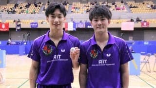 2年越しに掴んだ初優勝　愛工大・宮本/田原ペアが男子ダブルス王者に＜卓球・全日学＞