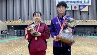 男女単で新王者誕生　女子・早稲田大がインカレに続き個人2種目制覇＜卓球・全日学＞