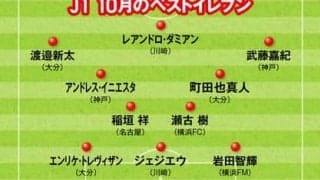 Ｊリーグ10月のベストイレブン。チームの目標に抜群の貢献を見せた選手を選定
