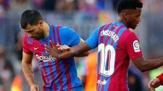 画面越しにエールを送ったバルセロナFWアンス・ファティ、心臓の問題で入院のアグエロも反応