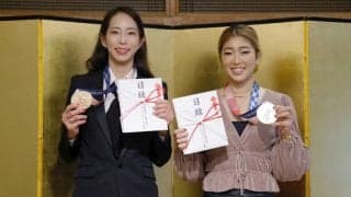 東京五輪メダリストの野中生萌、野口啓代に報奨金　野中は2大会連続でのメダル獲得に意欲