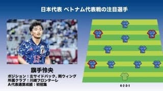 サッカー日本代表「ベトナム代表戦の注目選手5人｣(1)｢DFなのか?MFなのか?｣J1優勝川崎フロンターレのユーティリティプレイヤー・旗手怜央