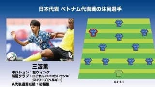 サッカー日本代表「ベトナム代表戦の注目選手5人｣(2)ついに来た「A代表初招集」!ベルギーで躍進する東京五輪世代期待のウィンガー・三笘薫