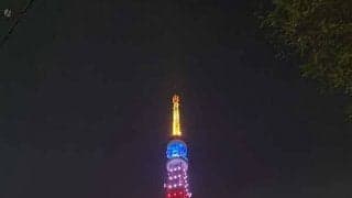 【MLB】大谷翔平のMVPを記念して東京タワーがエンゼルスカラーに　「祝 17」のメッセージも