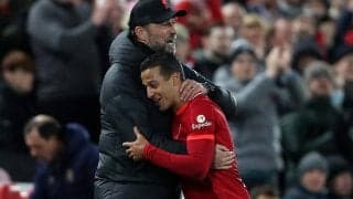 「あのテクニックをもってしても…」クロップ監督がチアゴのスーパーミドルを称賛「信じられないようなゴール」