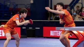 張本/森薗ペア、3回戦の同士討ちに「挑戦者のつもりで向かうだけ」＜世界卓球2021＞