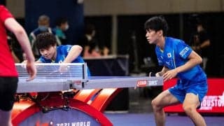 「目標はメダル」戸上/宇田の明治大コンビが初戦快勝　次戦は日本ペア対決＜世界卓球2021＞