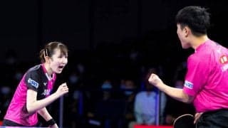 張本「早田選手を信じられた」　混合複で勝利し銅メダル以上確定＜世界卓球2021＞