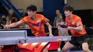 宇田/戸上ペア、”超攻撃型卓球”で熱戦を制す　男子複で2017年以来のベスト4入り＜世界卓球2021＞
