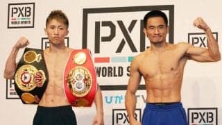 井上尚弥、53.5kgで計量クリア！　挑戦者ディパエンとフェイスオフからガッチリ握手