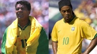 ロマーリオvsロナウジーニョが実現! ブラジル代表レジェンドによるフットバレー対決の結果は…