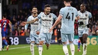 ランシーニ2発などでパレスに打ち勝ったハマーズが4位アーセナルと1pt差に迫る《プレミアリーグ》