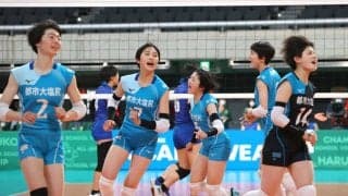 東京都市大塩尻、石川真佑からの応援メッセージで気合　ストレート勝ちで初戦突破／春高バレー
