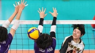 春高バレー　女子１回戦　長岡商（新潟）　橘の堅守崩し切れず