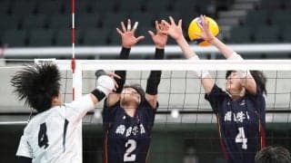 春高バレー　女子・細田学園　前回覇者相手にミス重なる