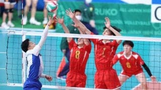 春高バレー　男子・仙台商　フルセットの末に敗戦