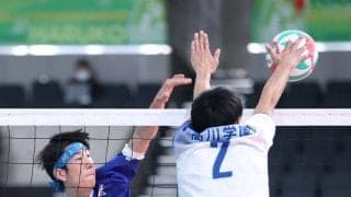 春高バレー　男子・東海大菅生　強打や速攻に苦戦