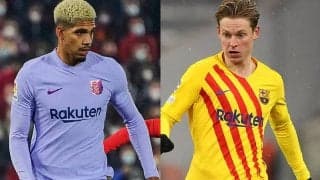 バルセロナに痛手…リナレス戦で負傷交代のアラウホ＆、F・デ・ヨングの離脱を発表