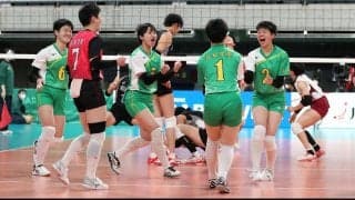 春高バレー　女子準々決勝　八女学院（福岡）初出場で大健闘