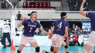 春高バレー　勝利手繰り寄せた気迫のブロック　日本航空（山梨）渡辺健（２年）