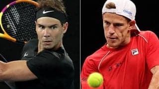 ナダル、シュワルツマンと練習