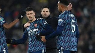 アーセナル、リバプールとの敵地戦で数的不利もドロー　アルテタも満足感示す