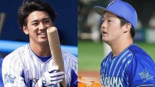 顔まで再現「ジュンジュワー」　DeNA牧＆森、本家と一緒に披露した“全力ギャグ”