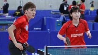 坂根/塩見ペア、快勝で2回戦へ　卯木/麻生ペアは兄妹ペア下す＜全日本卓球2022混合複1回戦結果＞