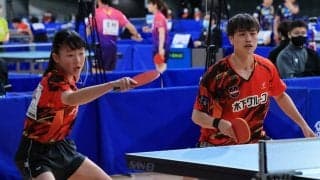田添/張本ペア、第1シードにストレート完勝　ベスト8が決定＜全日本卓球2022混合複4回戦＞