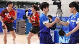 男子ダブルス初戦 宇田・戸上、張本・森薗がともに勝利！【全日本卓球】