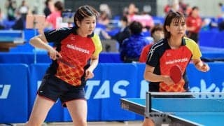 佐藤/橋本ペア、ノーシードからベスト8　次戦は伊藤/早田ペア＜全日本卓球2022女子複5回戦＞