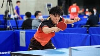 戸上隼輔「気持ちの面で1球1球頑張るしかない」　上田に快勝で4強入り＜全日本卓球2022＞