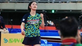木原美悠「最後までよく我慢した」　佐藤とのフルゲームの激闘制し準決へ＜全日本卓球2022＞